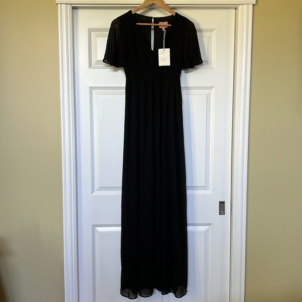 NEW SHOW ME YOUR MUMU Emily Empire Maxi Dress Black sz XXS